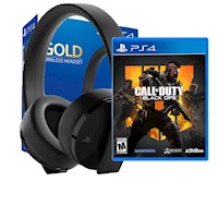 Combo Audifonos Playstation 4 Serie Oro + Call Of Duty Black Ops 4